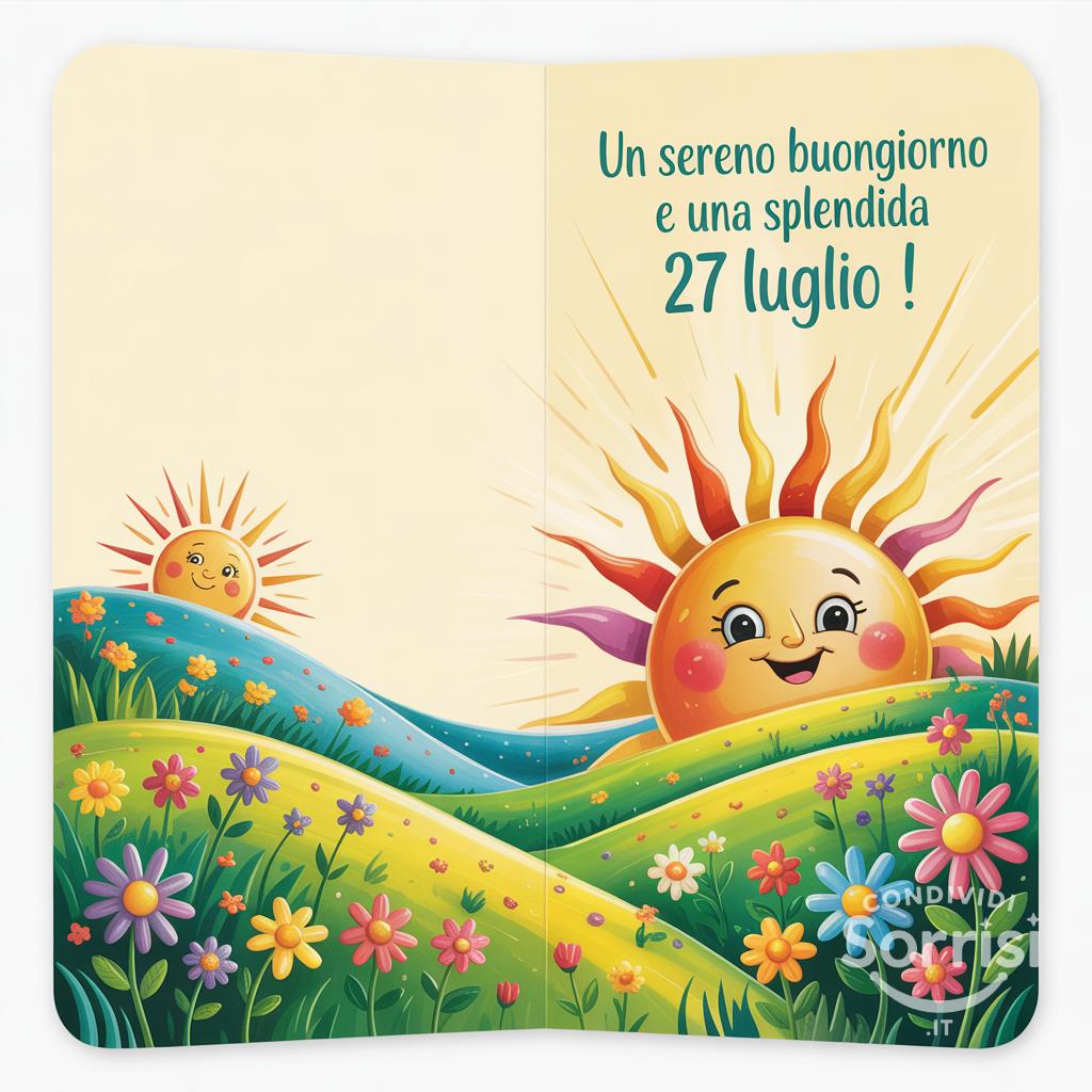 Un sereno buongiorno e una splendida  27 luglio !