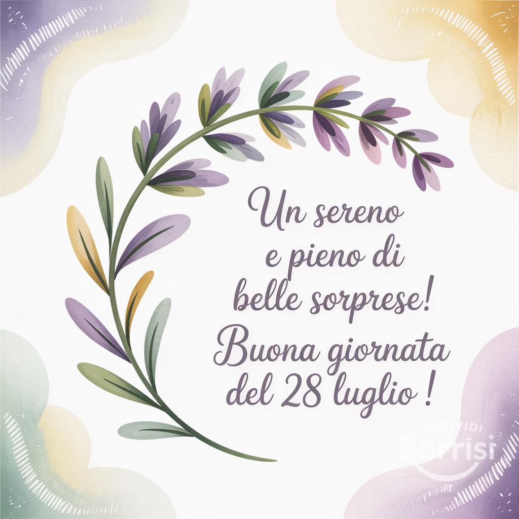 Un  sereno e pieno di belle sorprese! Buona giornata del 28 luglio !