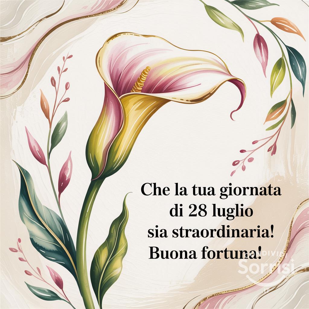 Che la tua giornata di  28 luglio  sia straordinaria! Buona fortuna!