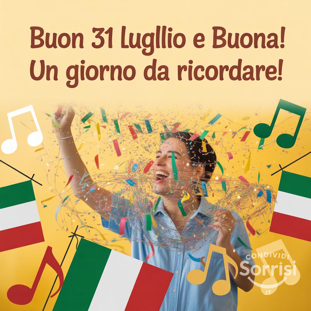 Buon 31 luglio  e buona ! Un giorno da ricordare!