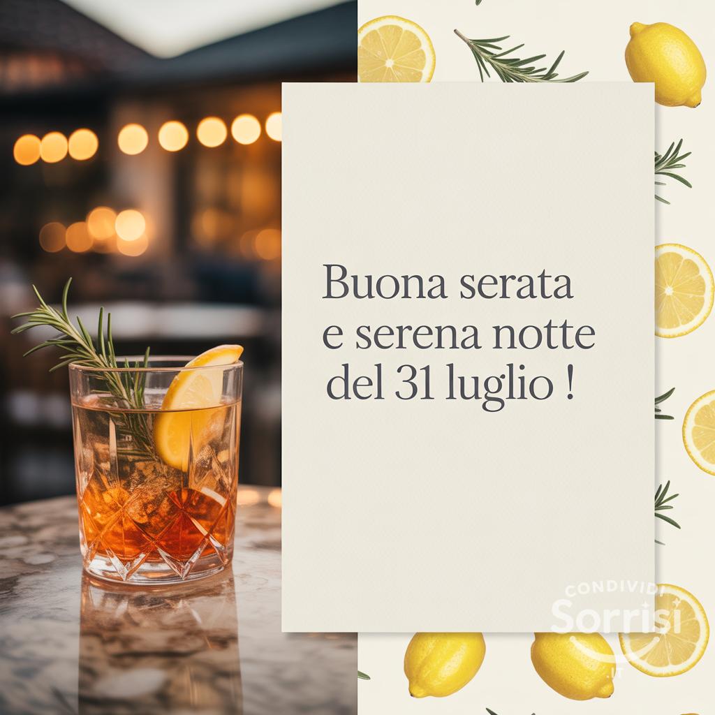 Buona serata e serena notte del 31 luglio !