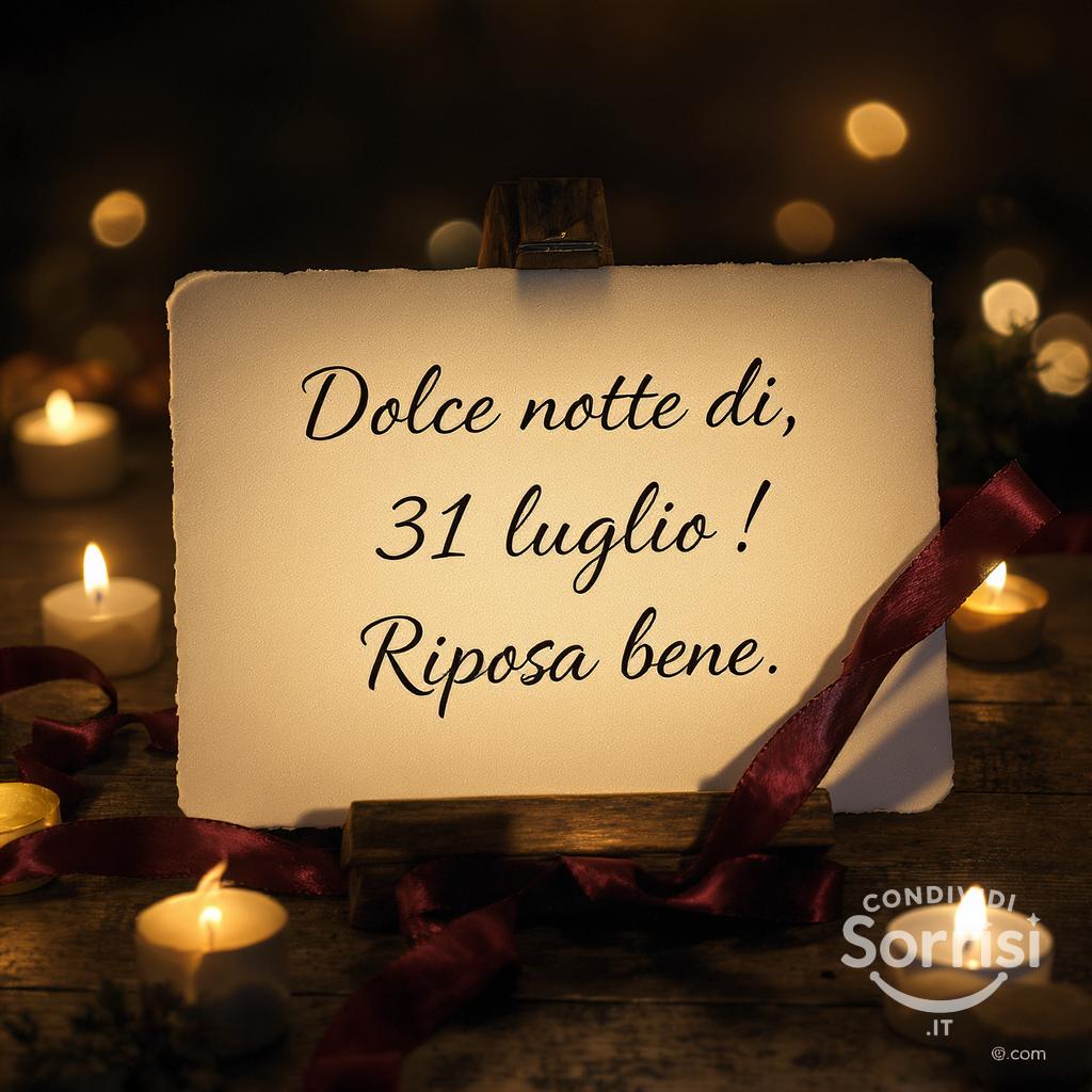 Dolce notte di , 31 luglio ! Riposa bene.