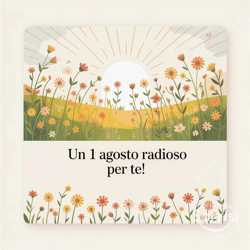 Un  1 agosto  radioso per te!
