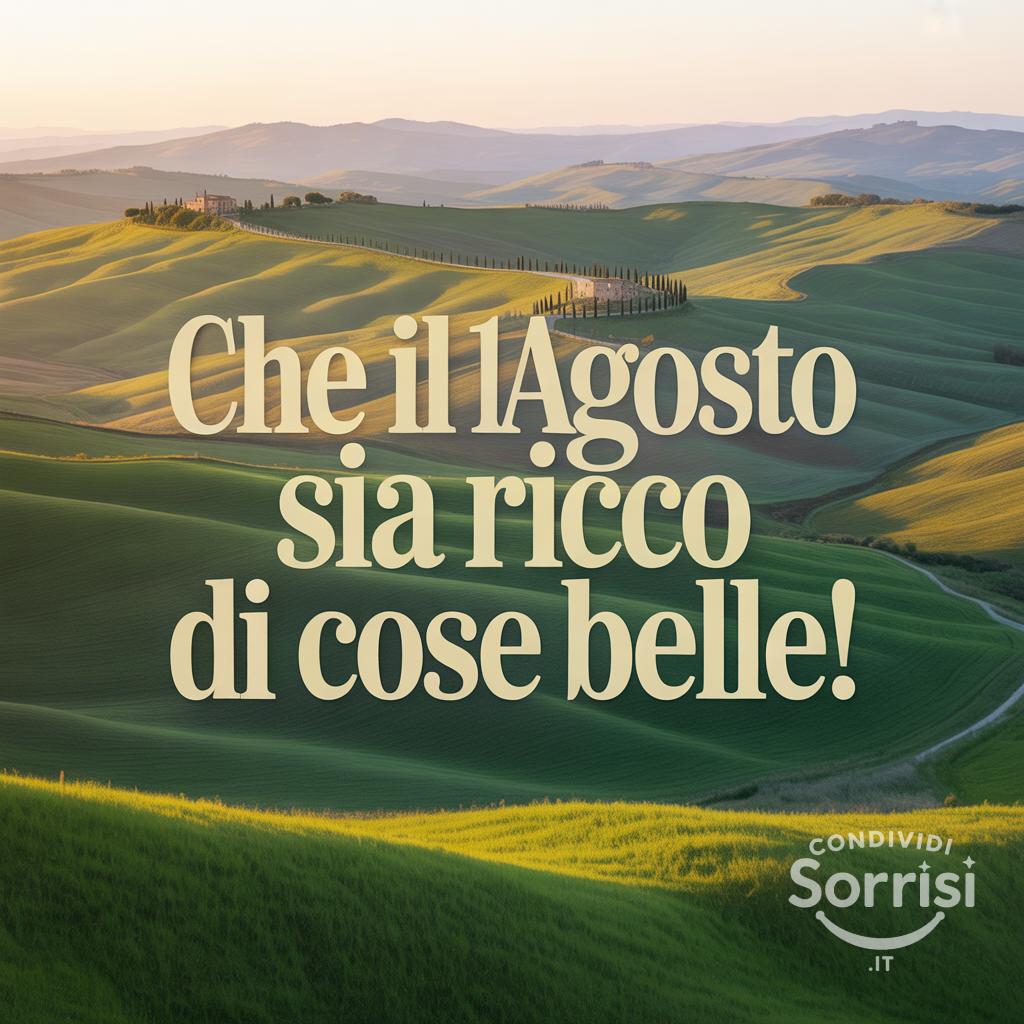 Che il 1 agosto  sia ricco di cose belle!