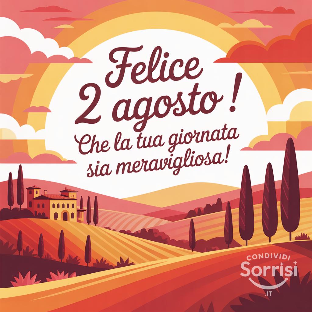 Felice  2 agosto ! Che la tua giornata sia meravigliosa!