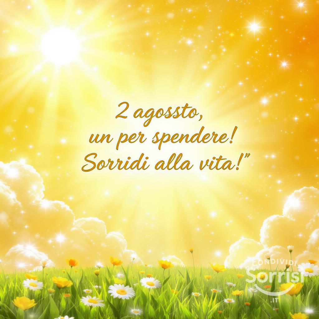 2 agosto , un  per splendere! Sorridi alla vita!