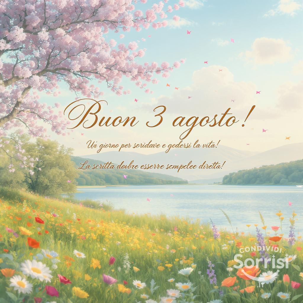 Buona  3 agosto ! Un giorno per sorridere e godersi la vita!