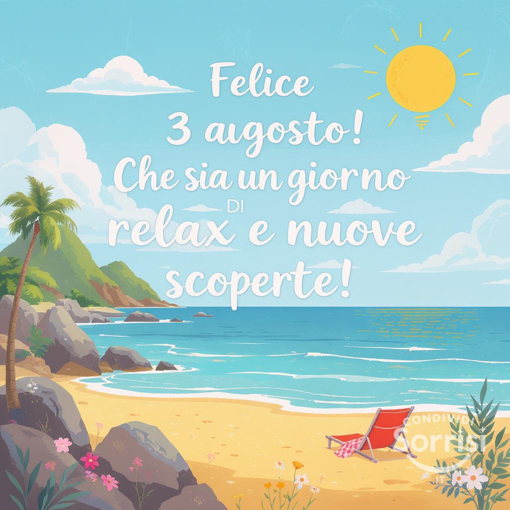 Felice  3 agosto ! Che sia un giorno di relax e nuove scoperte!