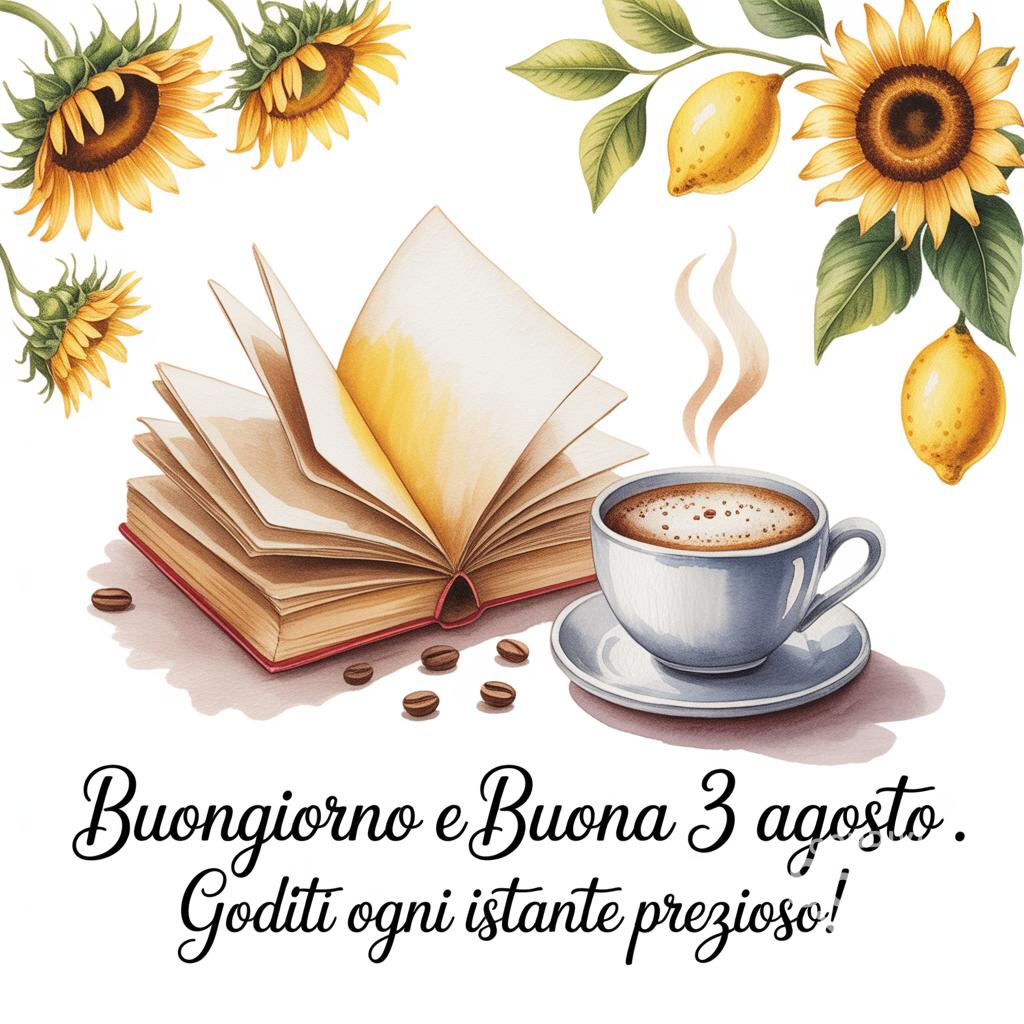 Buongiorno e buona  3 agosto . Goditi ogni istante prezioso!