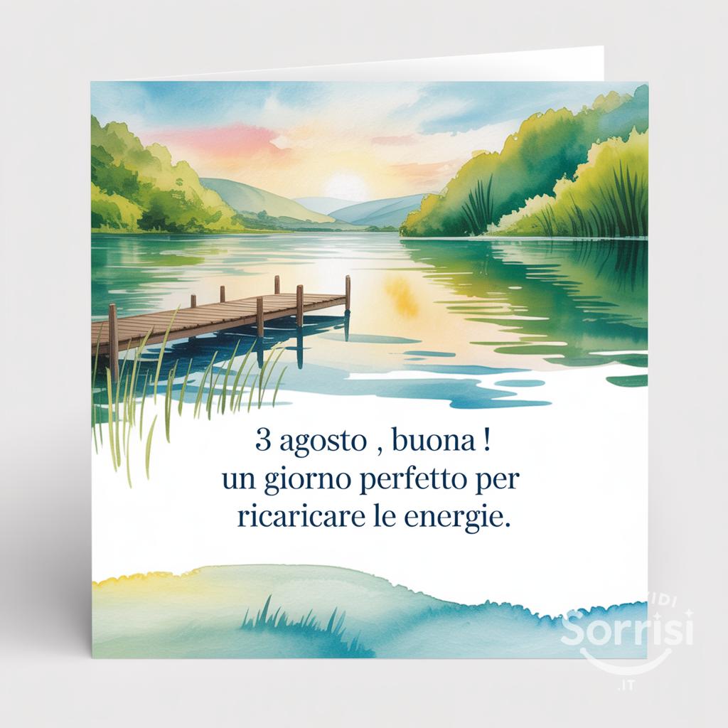 3 agosto , buona ! Un giorno perfetto per ricaricare le energie.