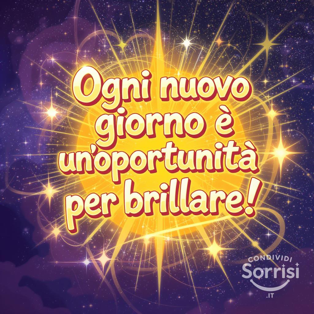 Ogni nuovo giorno è un'opportunità per brillare!