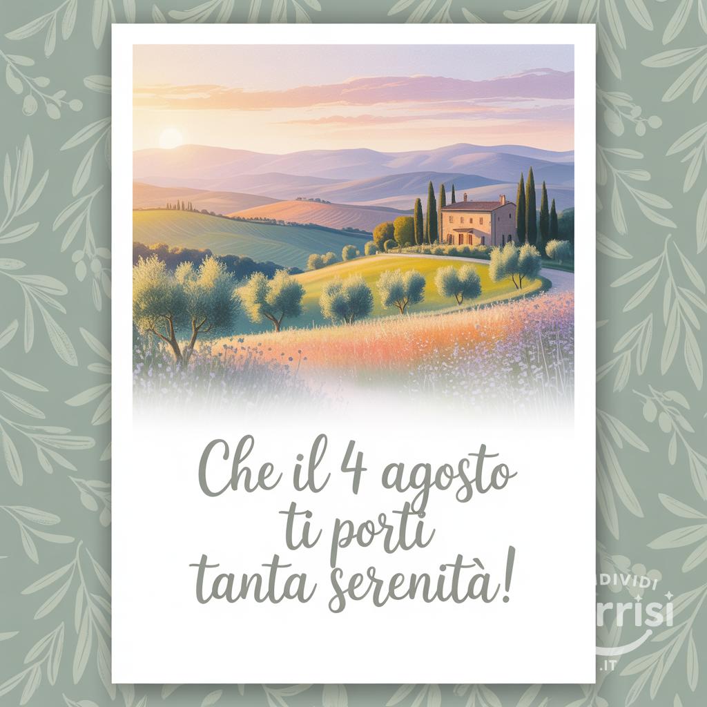Che il  4 agosto ti porti tanta serenità!
