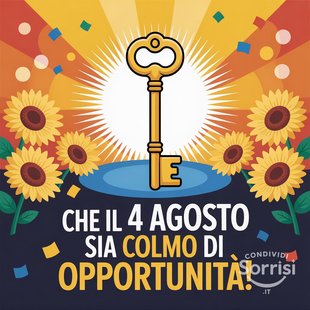 Che il  4 agosto sia colmo di opportunità!