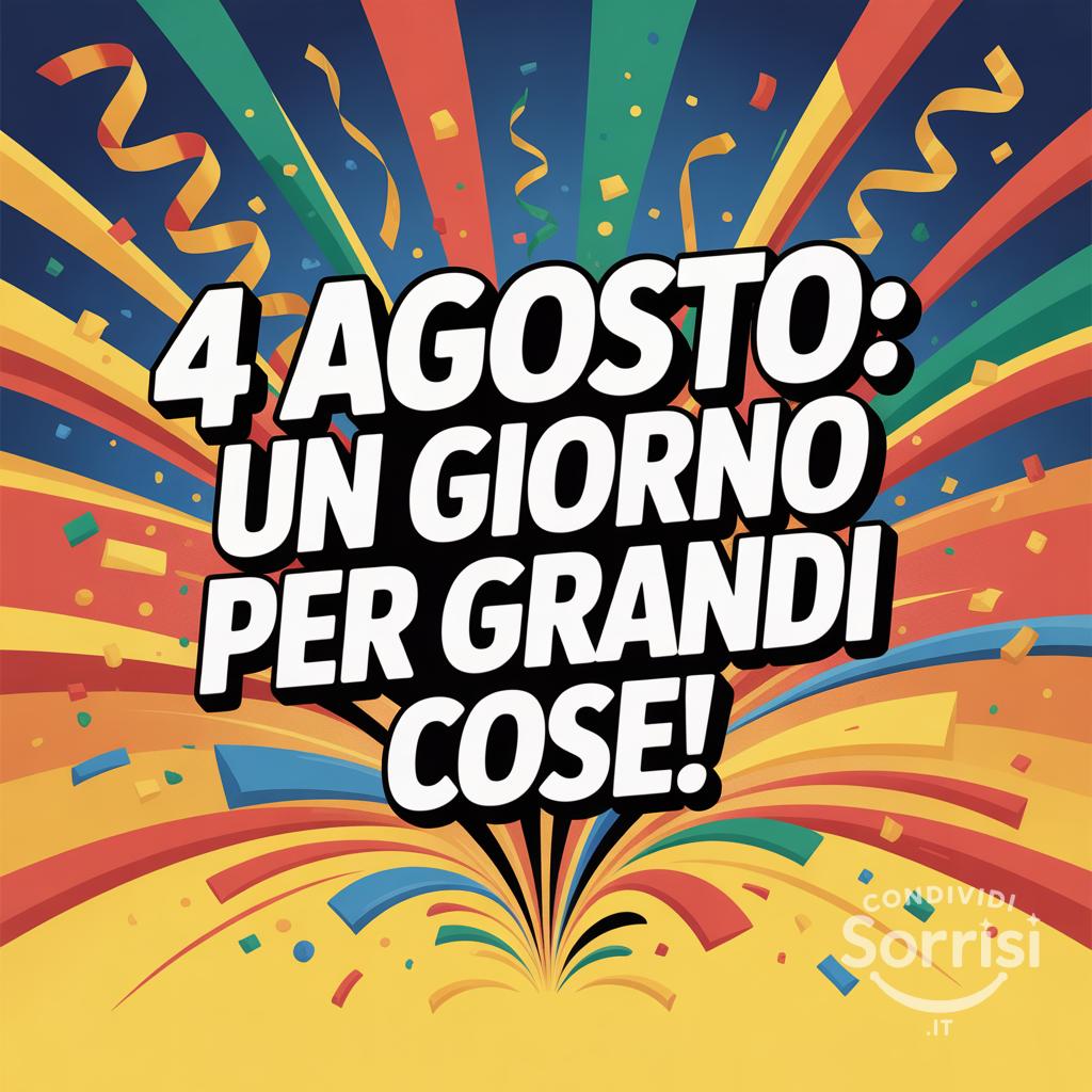 4 agosto: un giorno per grandi cose!