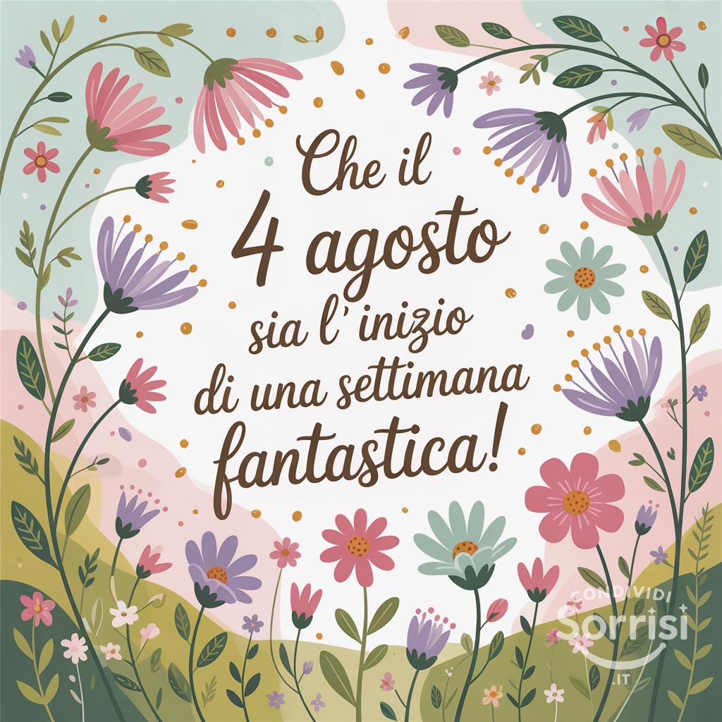 Che il  4 agosto  sia l'inizio di una settimana fantastica!
