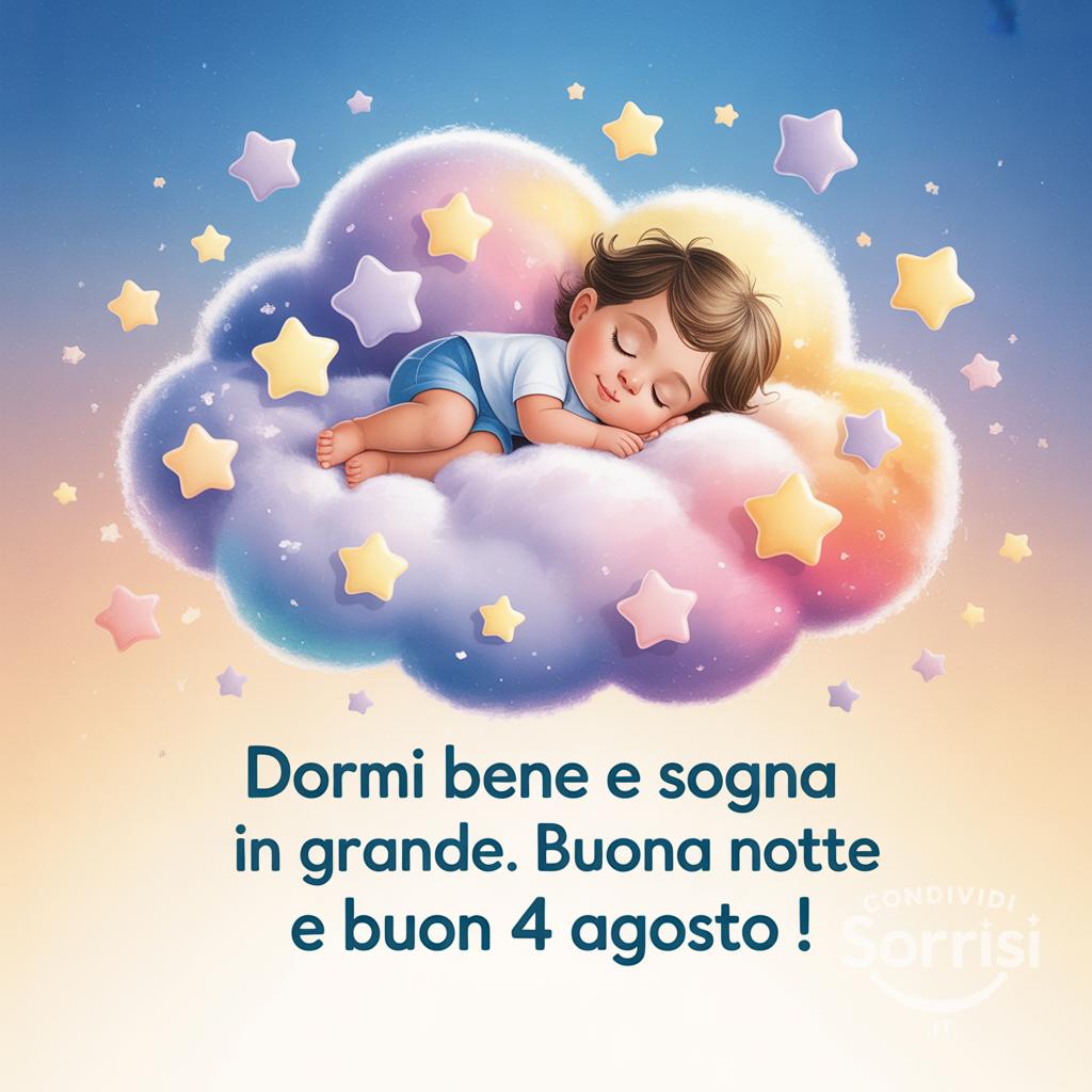 Dormi bene e sogna in grande. Buona notte e buon  4 agosto !