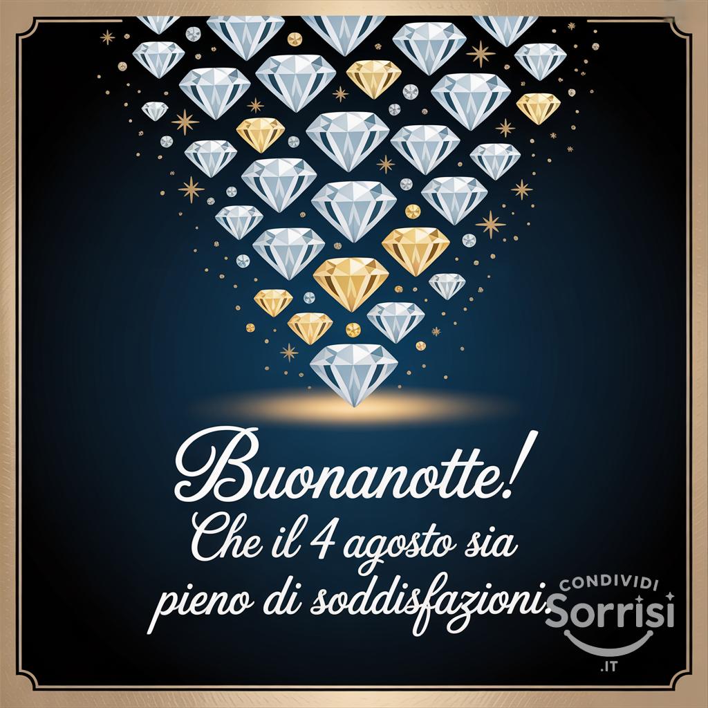 Buonanotte! Che il  4 agosto  sia pieno di soddisfazioni.