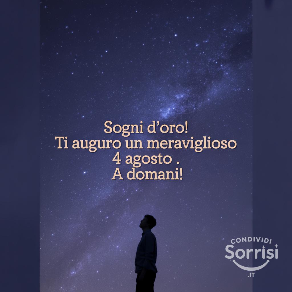 Sogni d'oro! Ti auguro un meraviglioso  4 agosto . A domani!