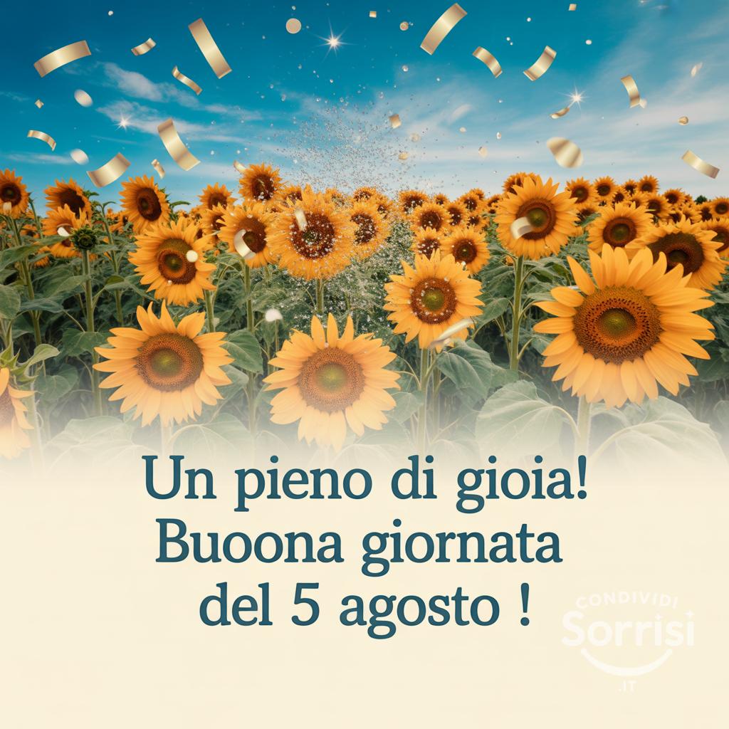 Un  pieno di gioia! Buona giornata del 5 agosto !