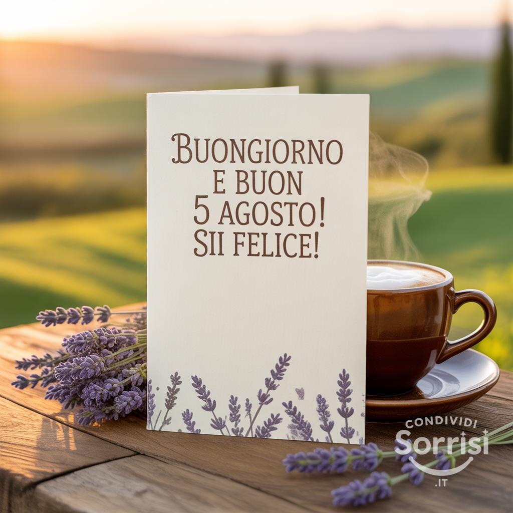 Buongiorno e buon  5 agosto ! Sii felice!