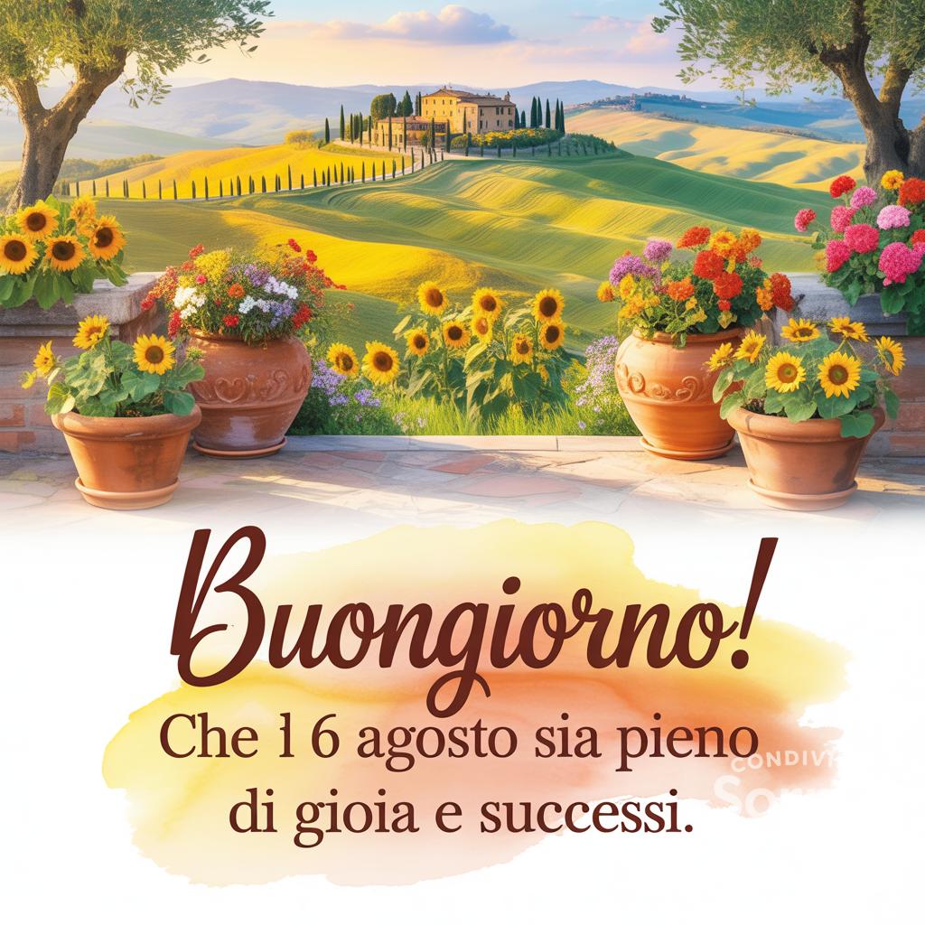 Buongiorno! Che il 6 agosto  sia pieno di gioia e successi.