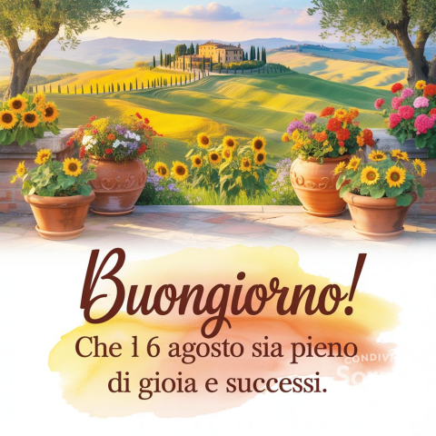 Buongiorno e Buona Mercoledì 6 Agosto 2025!
