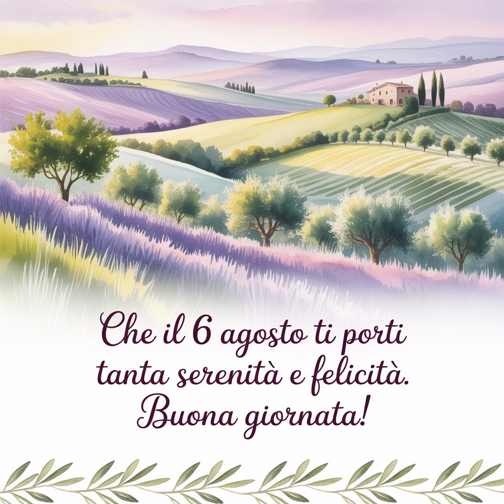 Che il 6 agosto  ti porti tanta serenità e felicità. Buona giornata!