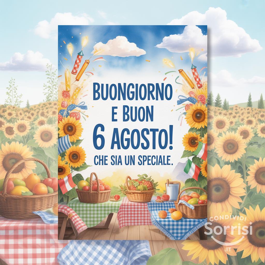 Buongiorno e buon 6 agosto ! Che sia un  speciale.