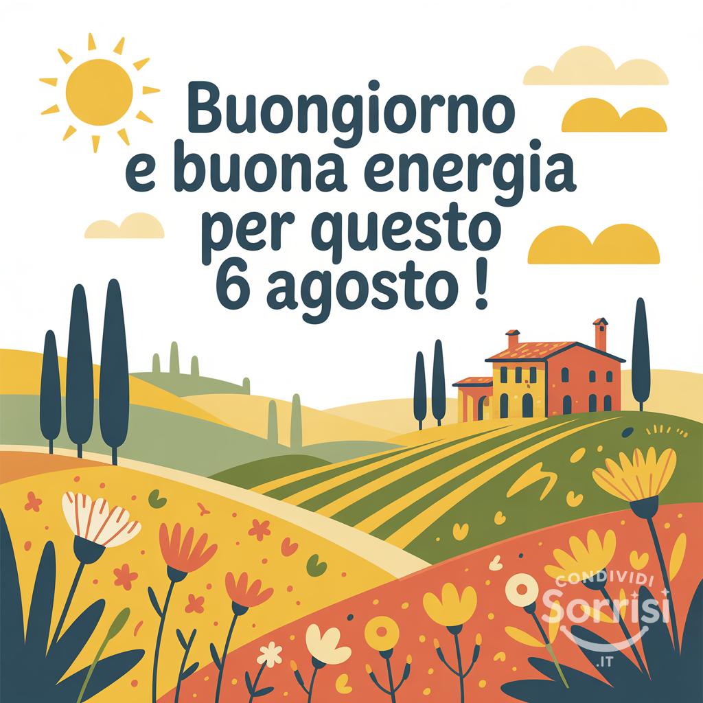Buongiorno e buona energia per questo  6 agosto !