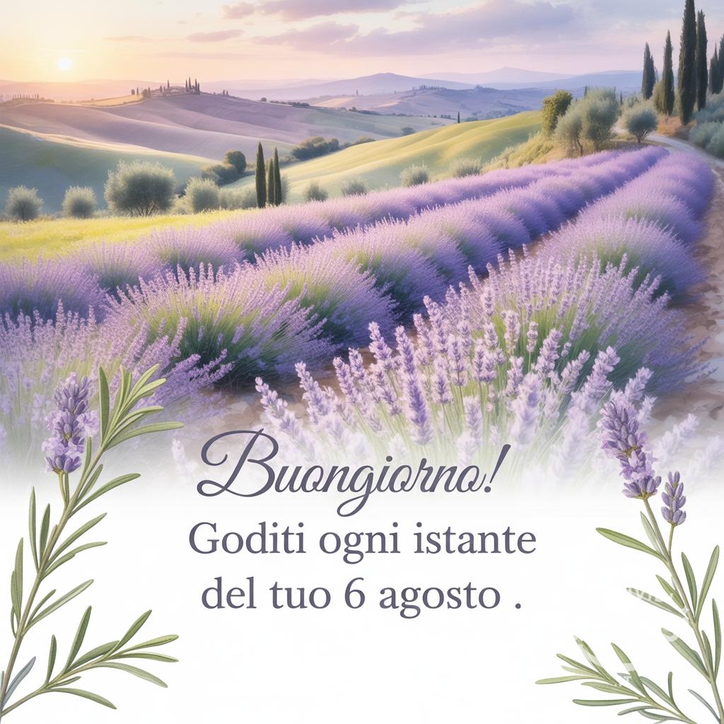 Buongiorno! Goditi ogni istante del tuo  6 agosto .