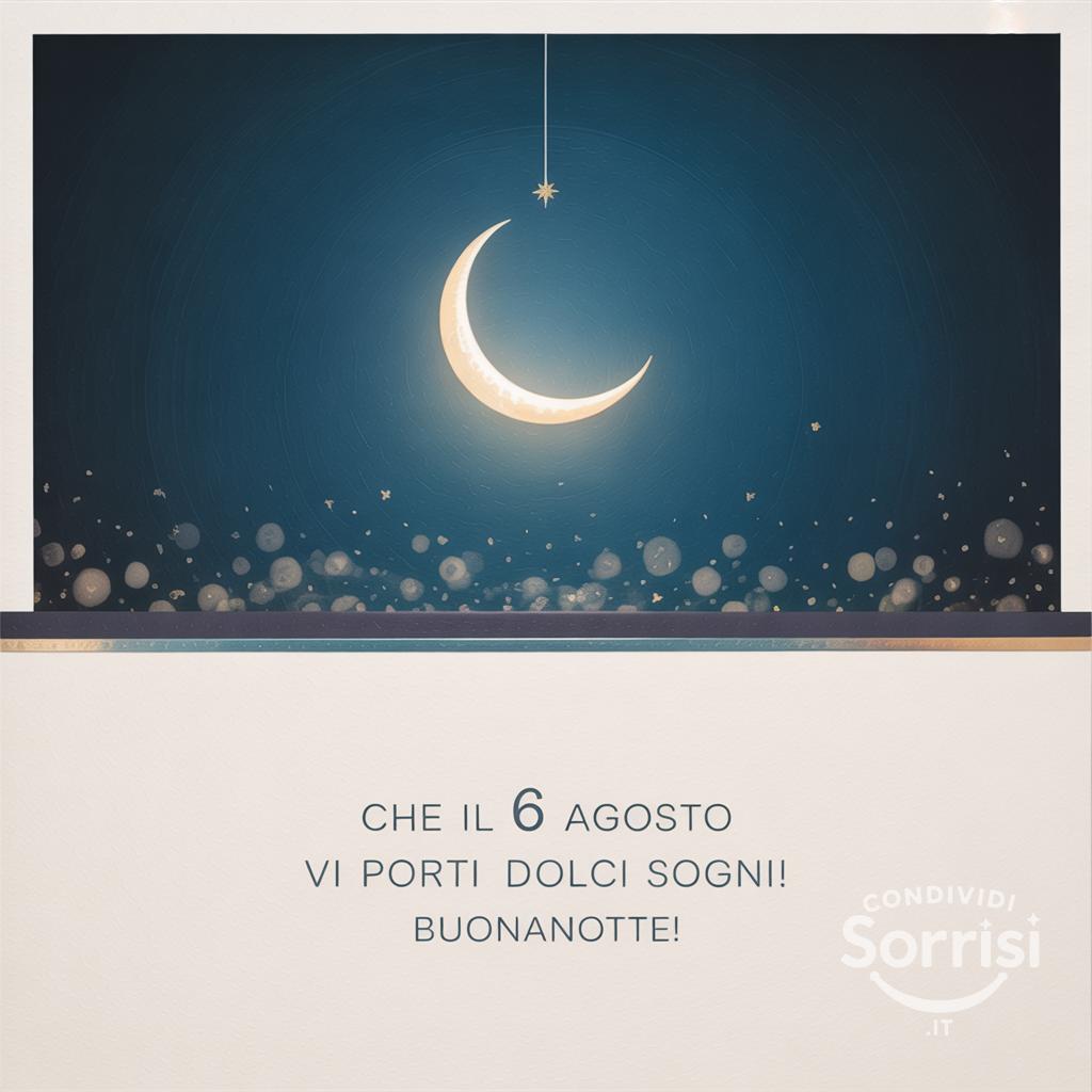 Che il 6 agosto  vi porti dolci sogni! Buonanotte!