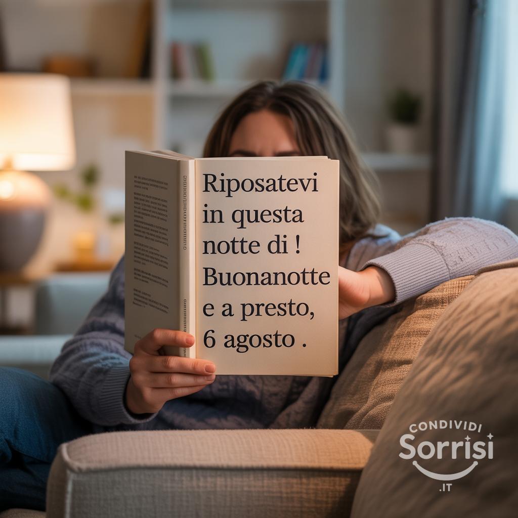 Riposatevi in questa notte di ! Buonanotte e a presto, 6 agosto .