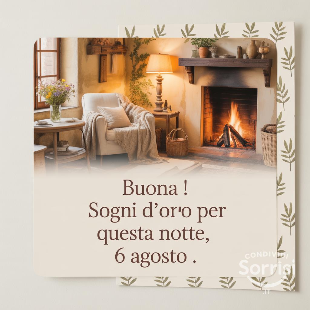 Buona ! Sogni d'oro per questa notte, 6 agosto .