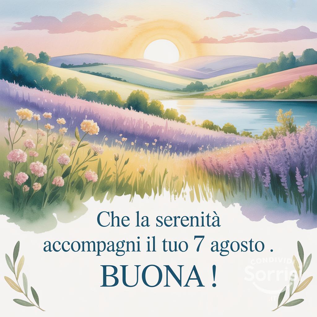 Che la serenità accompagni il tuo 7 agosto . Buona !