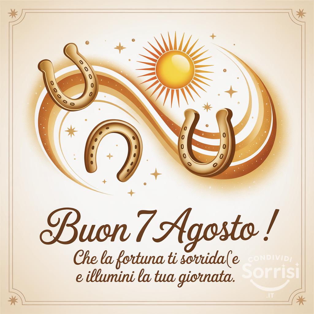 Buon  7 agosto ! Che la fortuna ti sorrida e illumini la tua giornata.