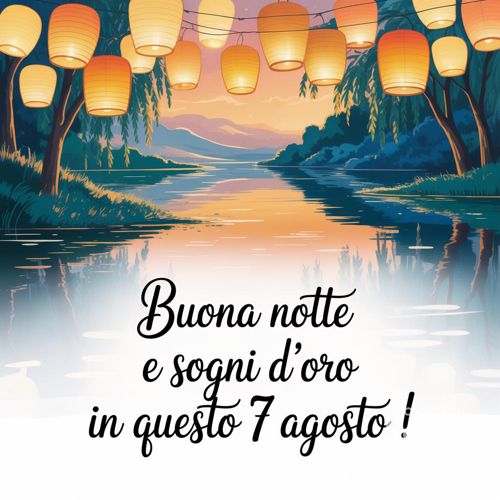 Buona notte e sogni d'oro in questo  7 agosto !