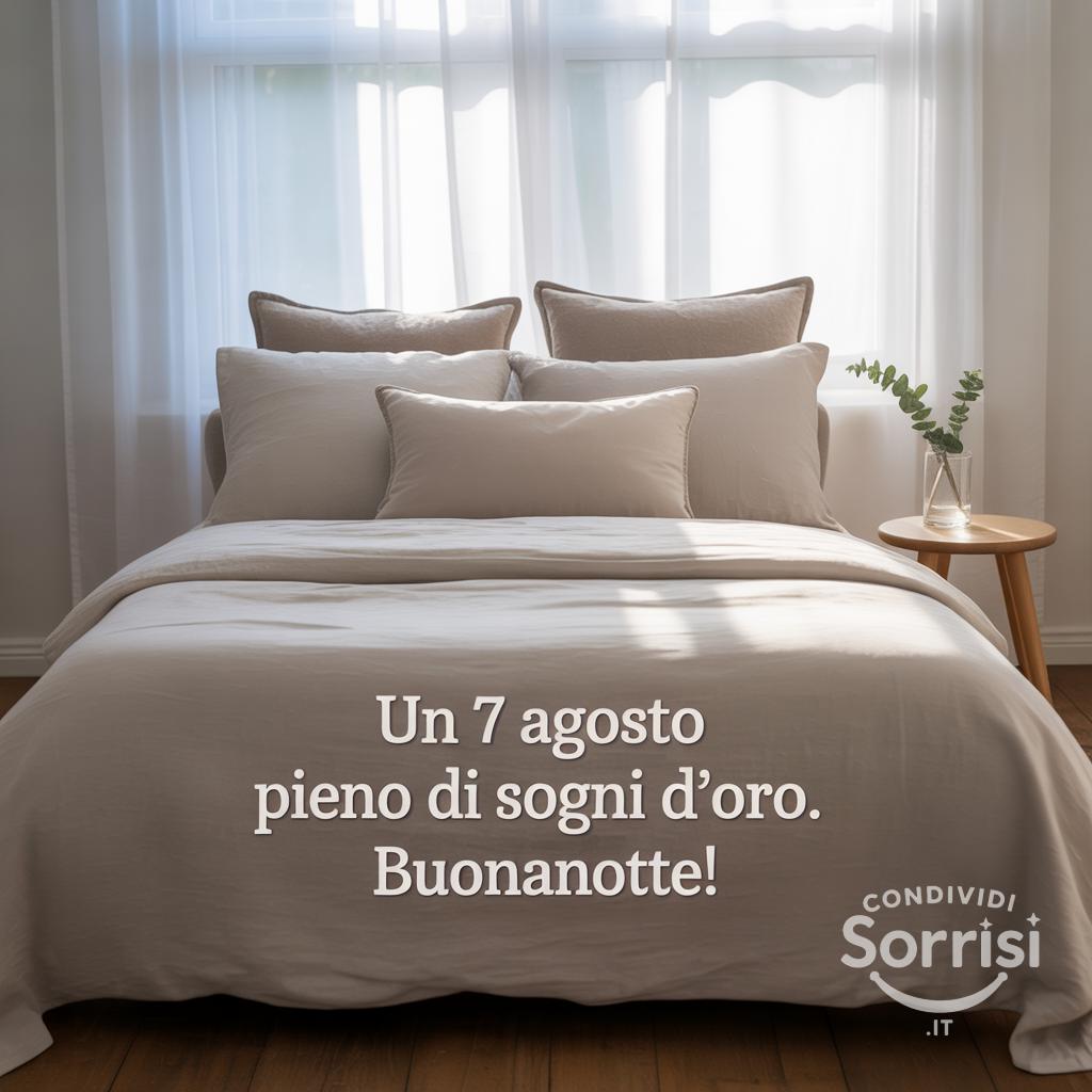 Un  7 agosto  pieno di sogni d'oro. Buonanotte!