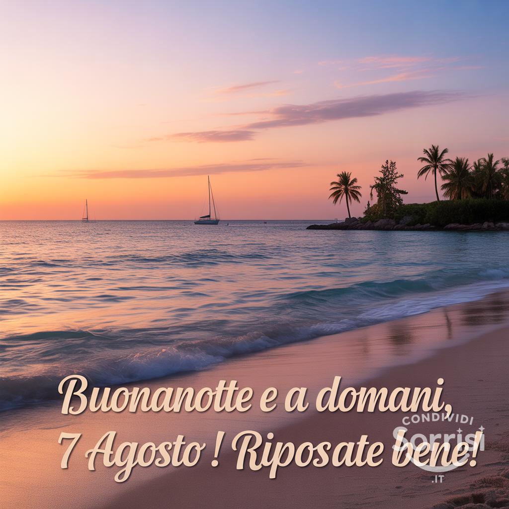 Buonanotte e a domani,  7 agosto ! Riposate bene!