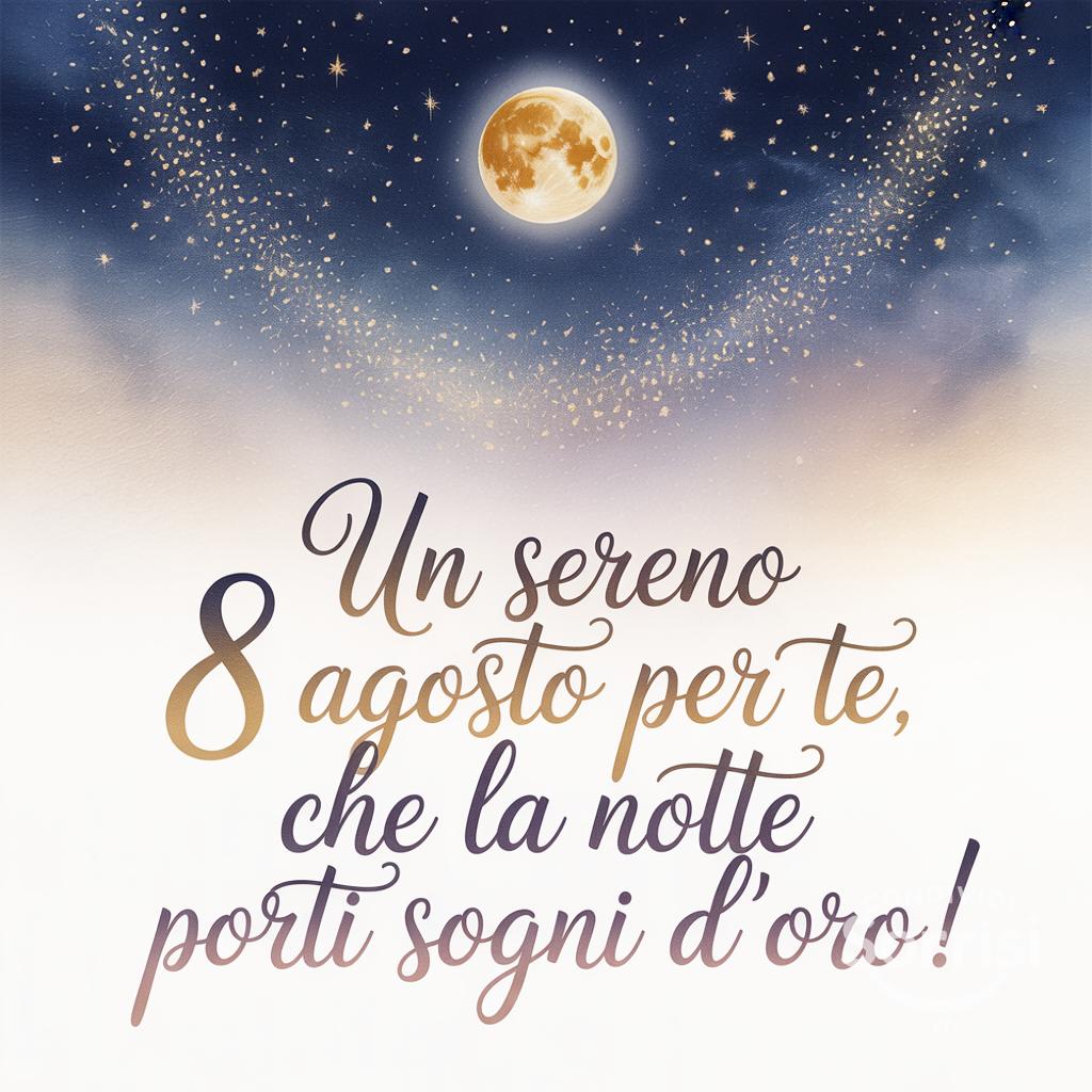 Un sereno  8 agosto  per te, che la notte porti sogni d'oro!