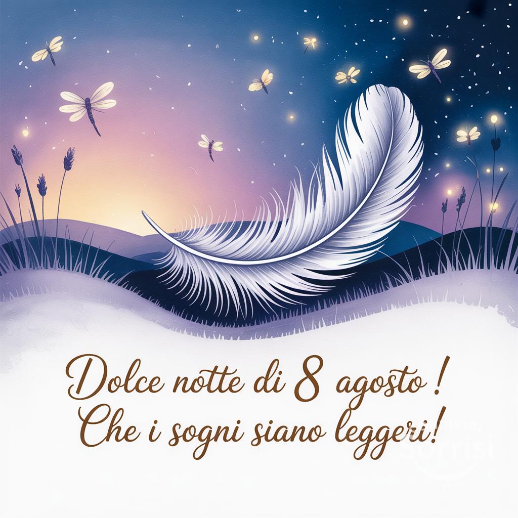 Dolce notte di  8 agosto ! Che i sogni siano leggeri!