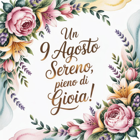 Buongiorno e Buona Sabato 9 Agosto 2025!