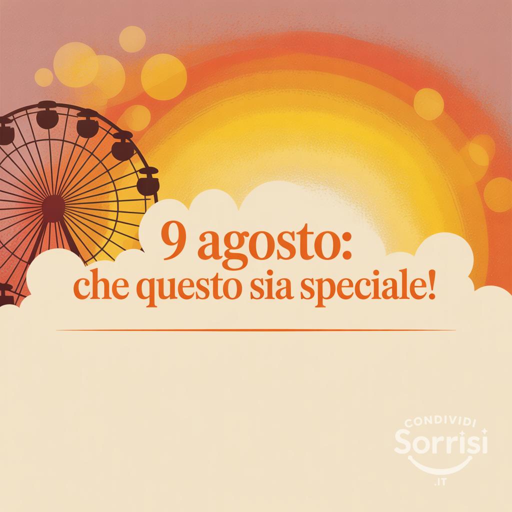 9 agosto: che questo  sia speciale!