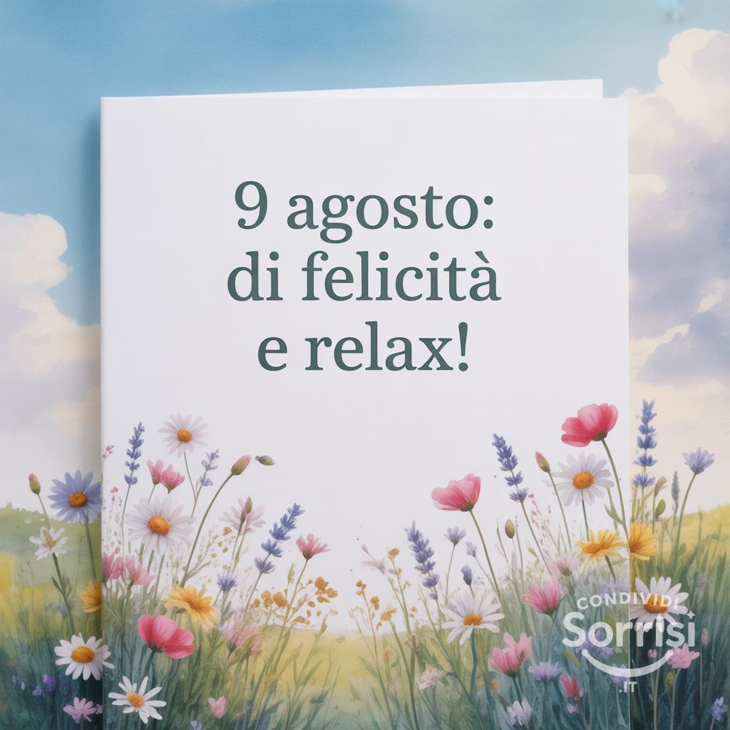 9 agosto:  di felicità e relax!
