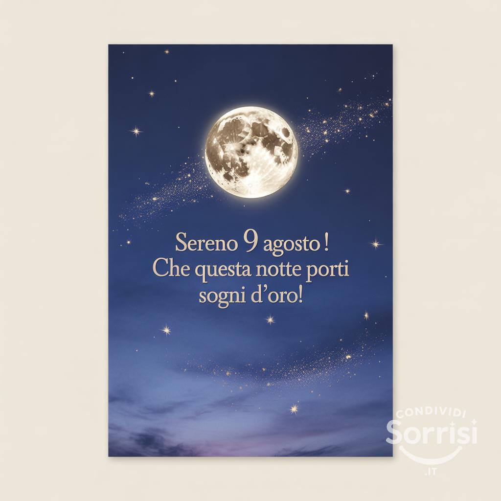 Sereno  9 agosto ! Che questa notte porti sogni d'oro!