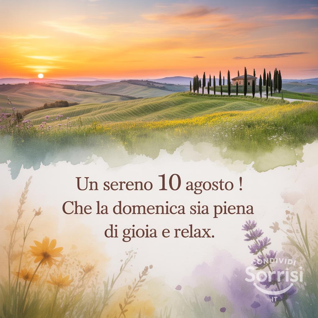 Un sereno 10 agosto ! Che la domenica sia piena di gioia e relax.