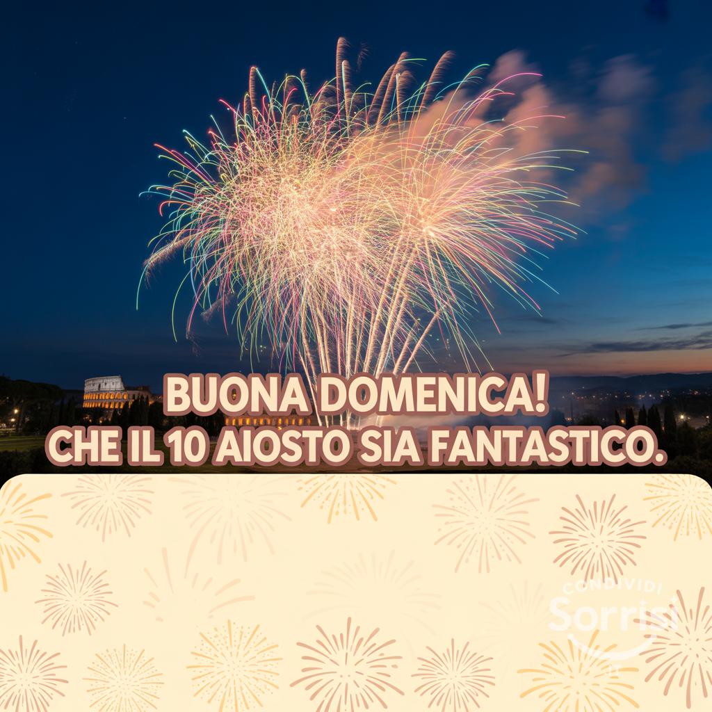Buona domenica! Che il 10 agosto  sia fantastico.