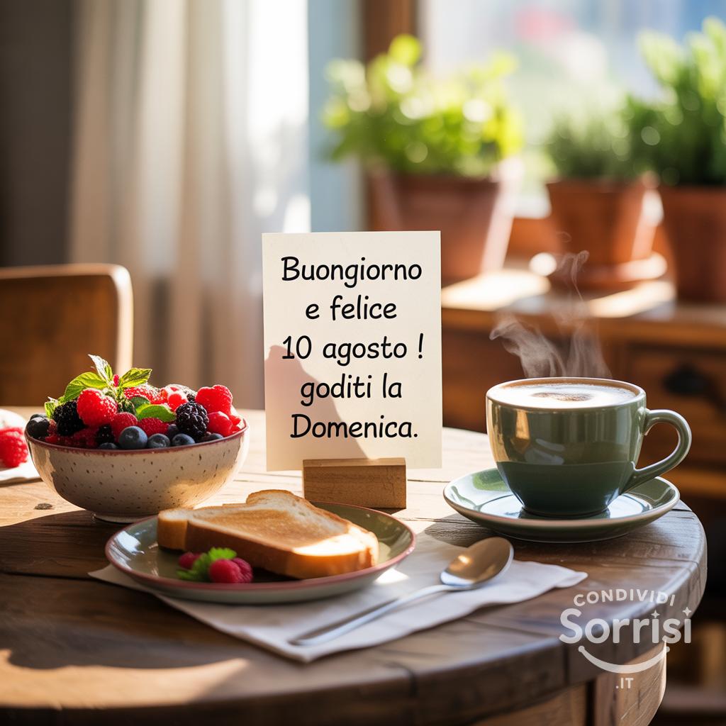 Buongiorno e felice 10 agosto ! Goditi la domenica.