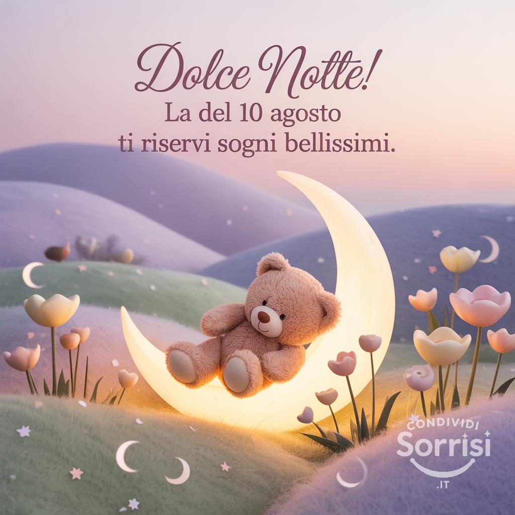 Dolce notte! La  del 10 agosto  ti riservi sogni bellissimi.