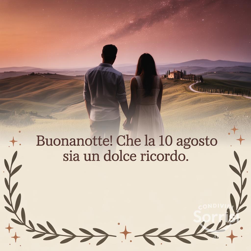 Buonanotte! Che la  10 agosto  sia un dolce ricordo.