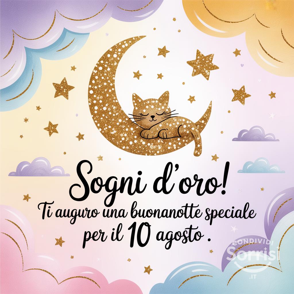 Sogni d'oro! Ti auguro una buonanotte speciale per il 10 agosto , .